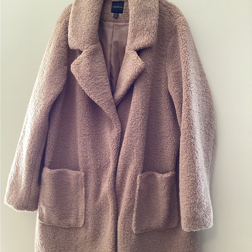 Lane Bryant Plush Tan Teddy Jacket